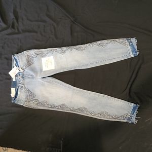 NWT size 27 Jessica Simpson bandana print kiss me ankle skinny